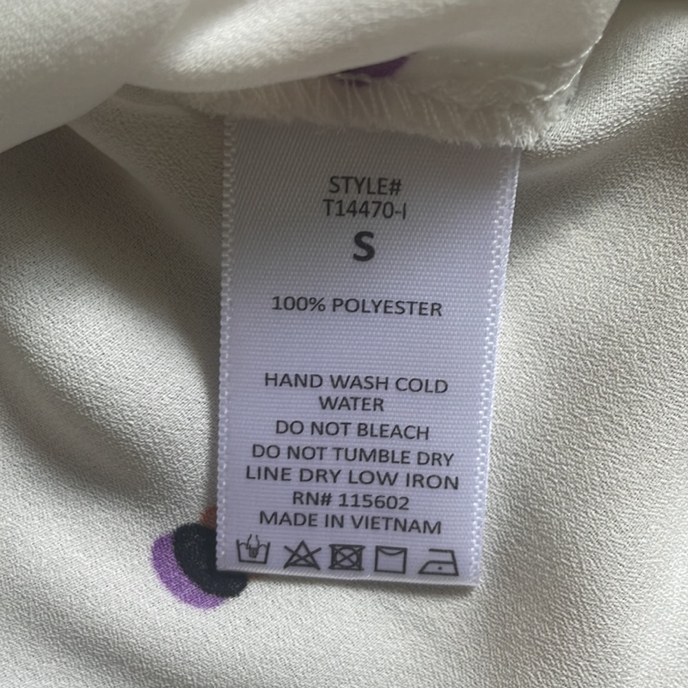 Lush razor back tank white with orange & purple dots size small - Picture 7 of 7